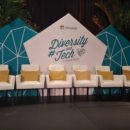 Photo of the stage at the Diversity and Tech Pre-Day at Microsoft Ignite 2018
