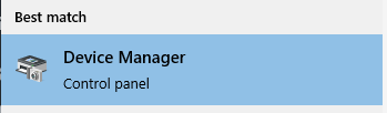 Picture of how Device Manager displays in Windows 10 Search